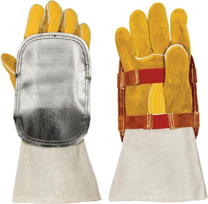 Handschutz Rindspaltleder mit Glasfaser WELDAS