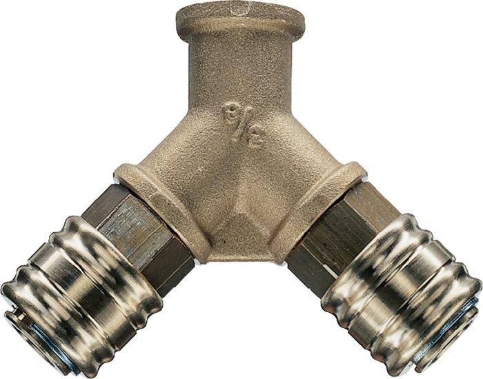 Verteiler DN 7,2, Innengewinde, 2 Kupplungen 15,39 mm G 3/8 ″ y-Verteiler