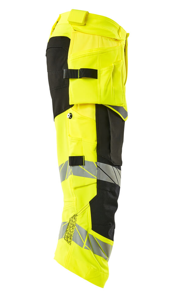 Dreiviertel-Hose mit Hängetaschen ACCELERATE SAFE Hi-vis Gelb/Schwarz C48
