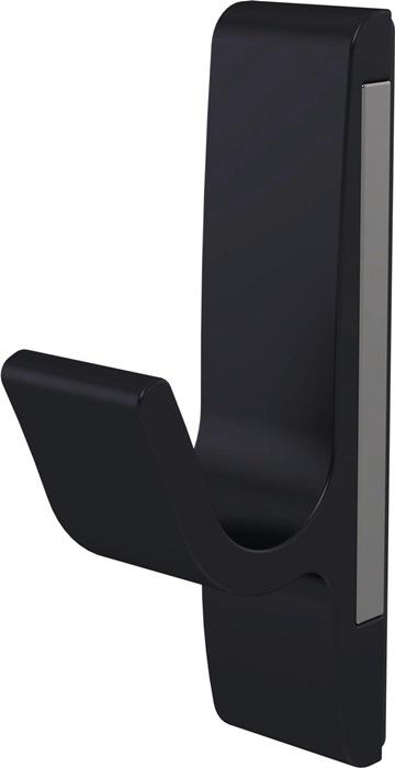 MagnetMantelhaken 0150 einfach Ausladung 40 mm Höhe 85 mm schwarz kunststoffbeschichtet