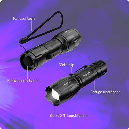LED-Taschenlampe hoch:90 lm,niedrig:24 lm 3xAAA Micro ca.22-50m schwarz ANSMANN