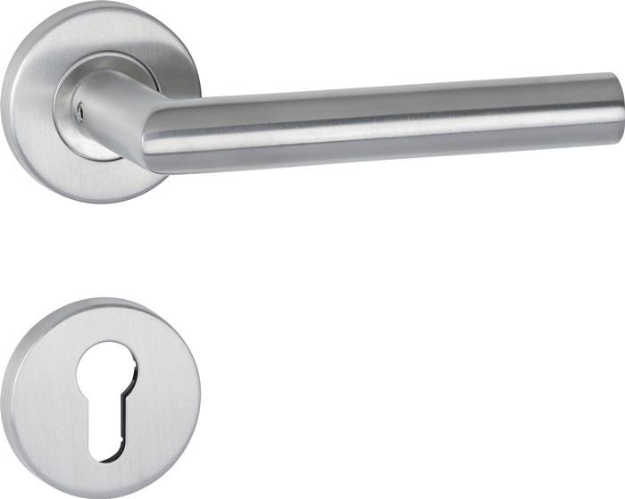 Feuerschutzgarnitur Basic 2 für Türstärke 40−58 mm PZ abgerundet DIN links / rechts Drückergarnitur DIN 18273 61 Vierkant-Vollstift 9 mm 136 mm 136 mm Drückerstift