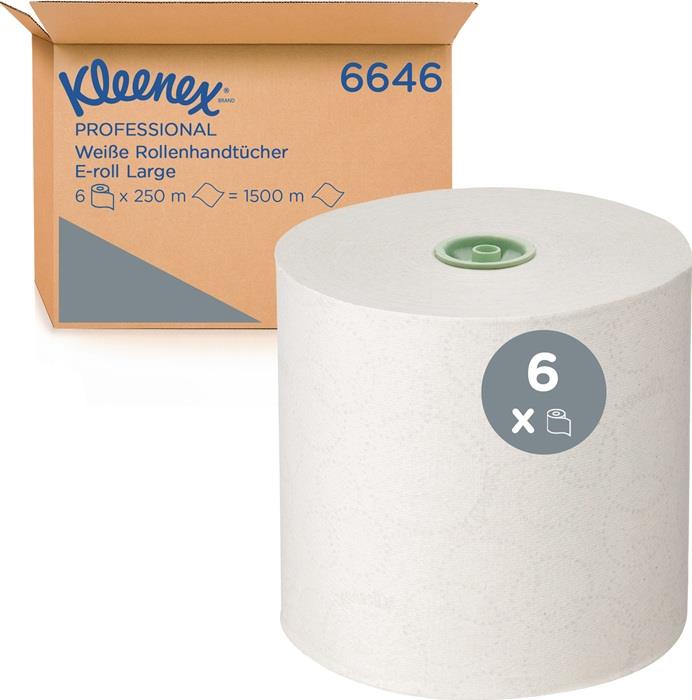 Rollenhandtuch 6646 1-lagig, geprägt weiß L.ca.195 mmxB.ca.191 mm passend für 9000 469 673 6 RL/VE KLEENEX