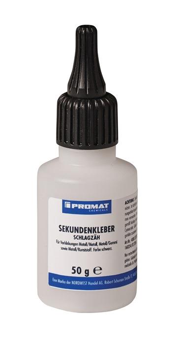 Sekundenkleber schlagzäh 50 g schwarz Flasche PROMAT CHEMICALS