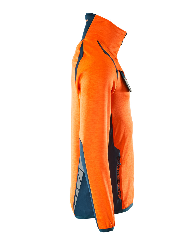 Fleecejacke ACCELERATE SAFE Hi-vis Orange/Dunkelpetroleum L