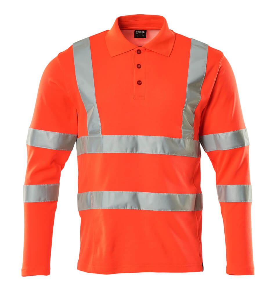 Polo-Shirt, Langarm SAFE CLASSIC Hi-vis Rot S