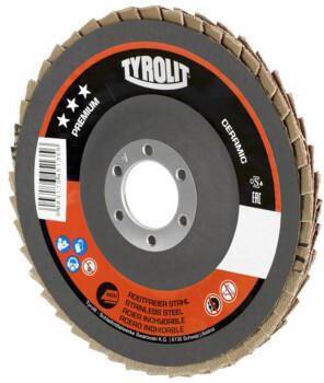 Fächerscheibe PREMIUM CERAMIC D.125mm K.40 gekr.Rostfreier STA CA TYROLIT