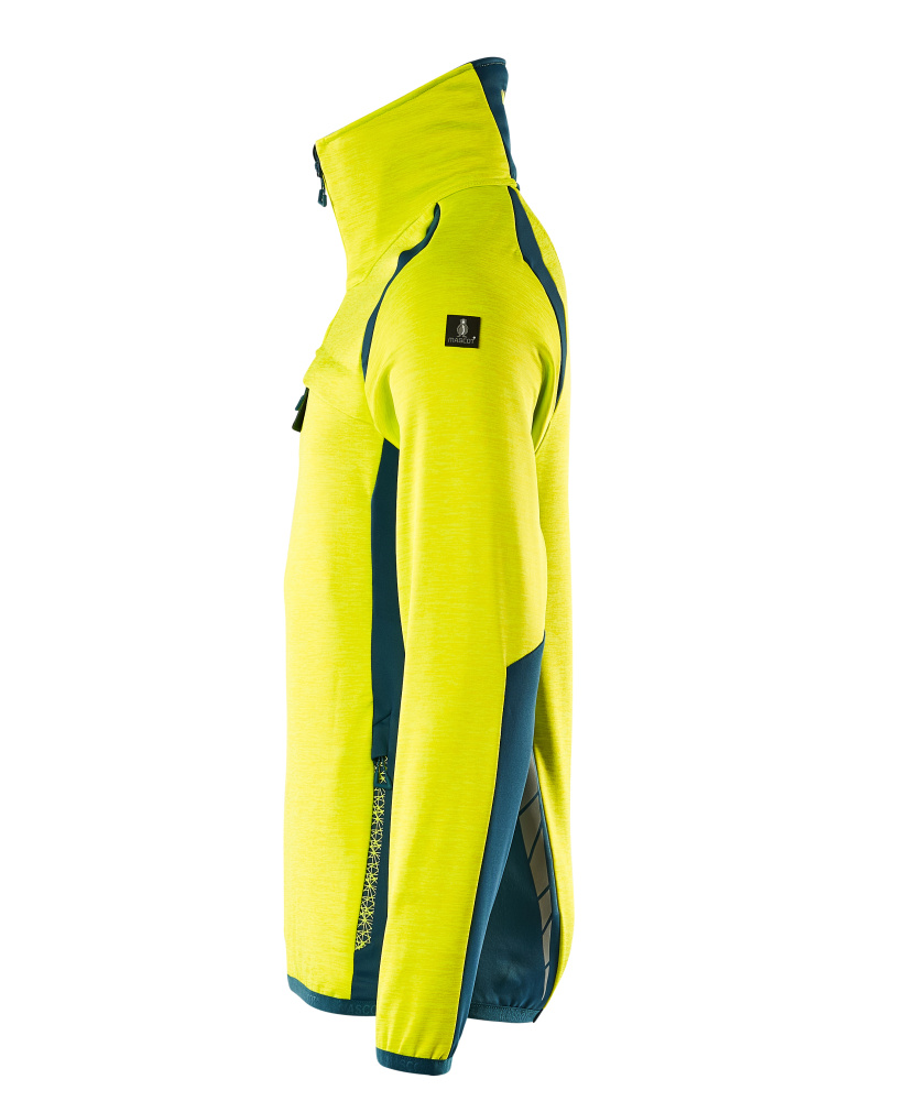 Fleecejacke mit kurzem Reißverschluss ACCELERATE SAFE Hi-vis Gelb/Dunkelpetroleum L