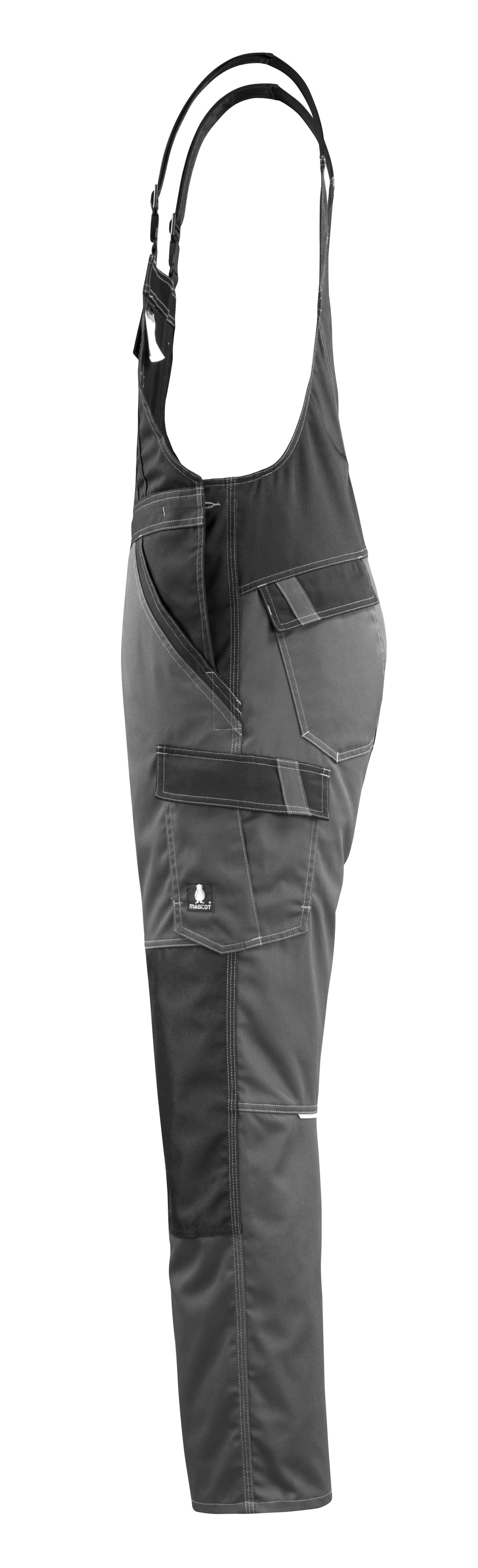 Latzhose mit Knietaschen LIGHT Dunkelanthrazit/Schwarz 76C48