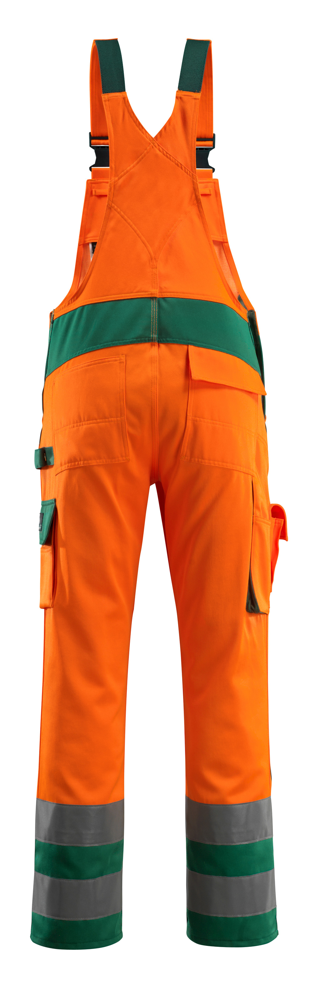Latzhose mit Knietaschen SAFE COMPETE Hi-vis Orange/Grün 82C50