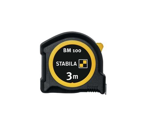 Taschenrollbandmaß BM 100 L.3m B.16mm mm/mm EG II ABS/TPE Metall-Clip STABILA