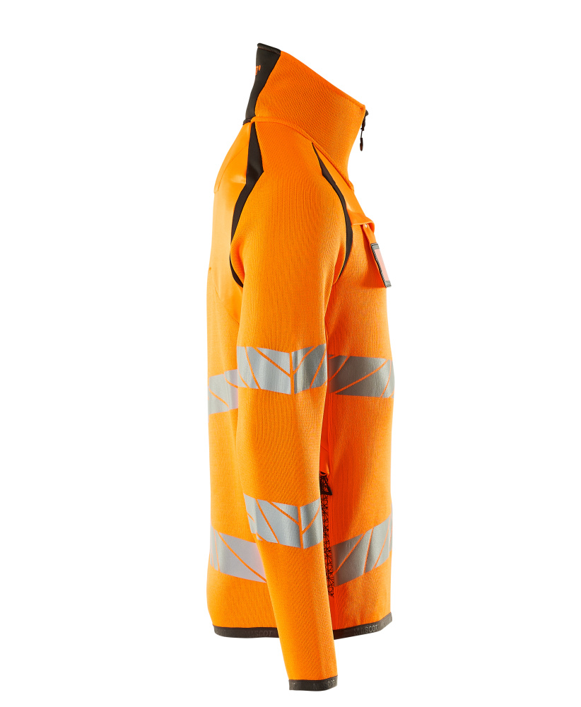 Strickpullover mit kurzem Reißverschluss ACCELERATE SAFE Hi-vis Orange/Dunkelanthrazit 5XL