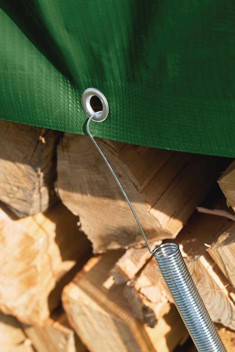 Schutzplanen Befestigungsset 6 Spannfedern und 6 Holzkrallen Länge 30 cm WINDHAGER