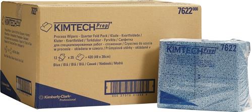 Prozesswischtuch KIMTECH 7622 L.ca.381 mmxB.ca.490mm blau 12 Btl.à 35 Tü.