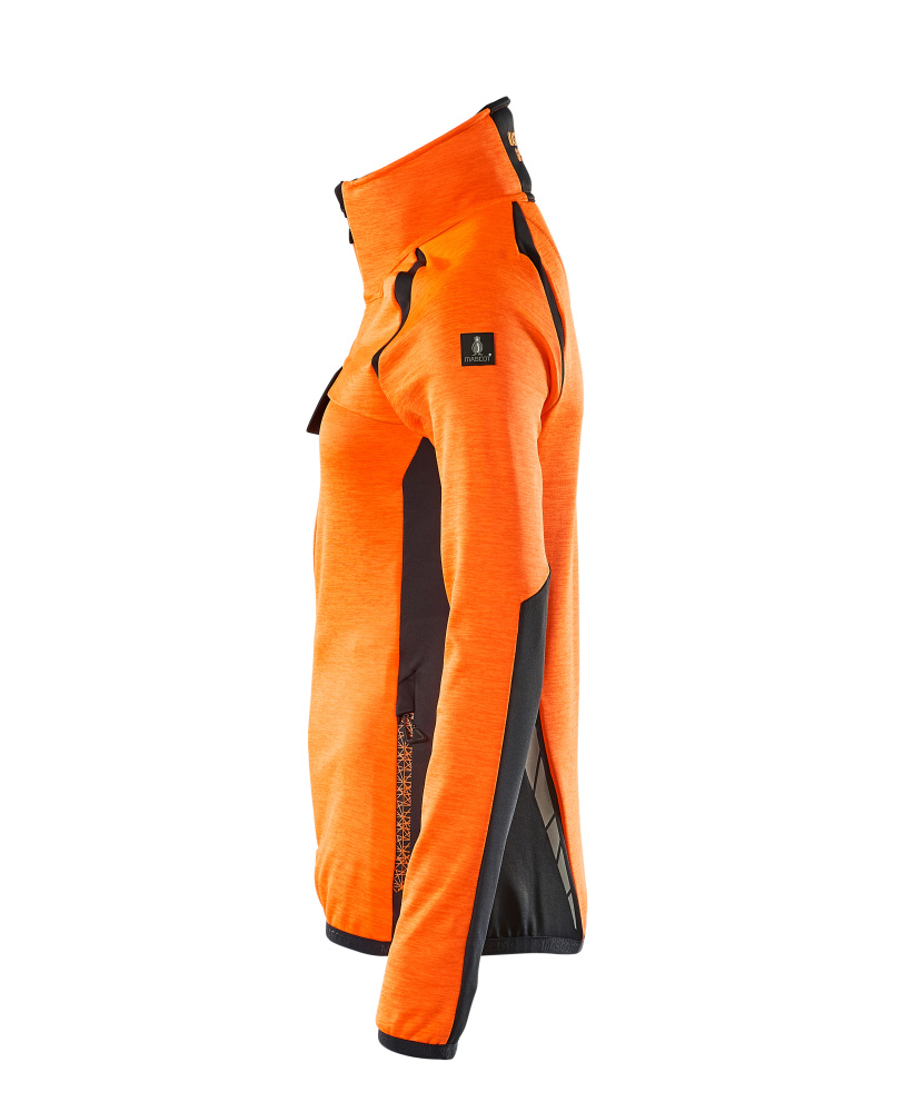 Damen-Passform Fleecejacke ACCELERATE SAFE Hi-vis Orange/Schwarzblau L