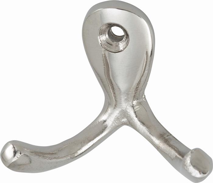 Handtuchhaken 0560 2 Haken Höhe 37 mm Aluminium poliert Ausladung 28,5 mm HERMETA