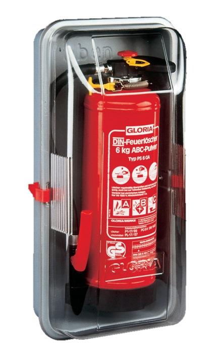 Schutzhaube für 6 kg Feuerlöscher mit zwei Spannverschlüsse u. Griffrillen GLORIA