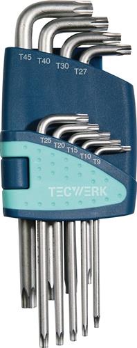Winkelschraubendrehersatz 9-tlg.T9-T45 Ku.-Halter TECWERK