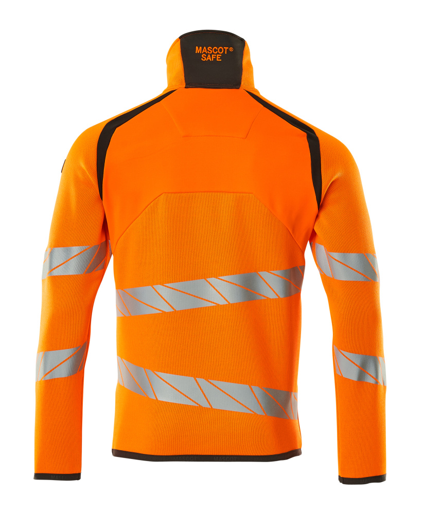 Strickpullover mit kurzem Reißverschluss ACCELERATE SAFE Hi-vis Orange/Dunkelanthrazit 5XL