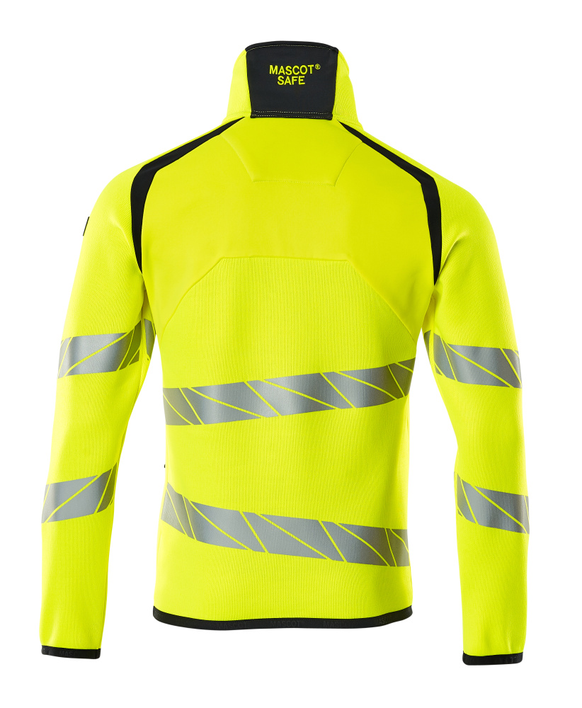 Strickpullover mit kurzem Reißverschluss ACCELERATE SAFE Hi-vis Gelb/Schwarzblau 5XL