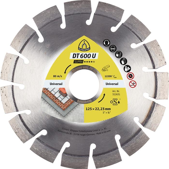 Diamanttrennscheibe DT 600 U Supra 125 mm 9 mm 2,4 mm 22,23 mm