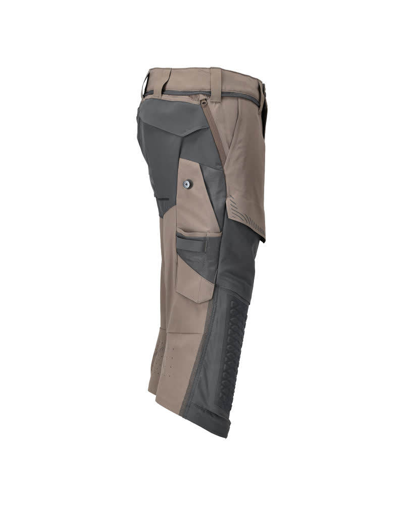 Dreiviertel-Hose mit Knietaschen CUSTOMIZED Dunkel Sandbeige/Anthrazitgrau C64