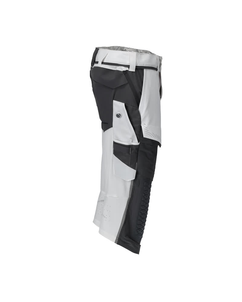 Dreiviertel-Hose mit Knietaschen CUSTOMIZED Weiß/Anthrazitgrau C64