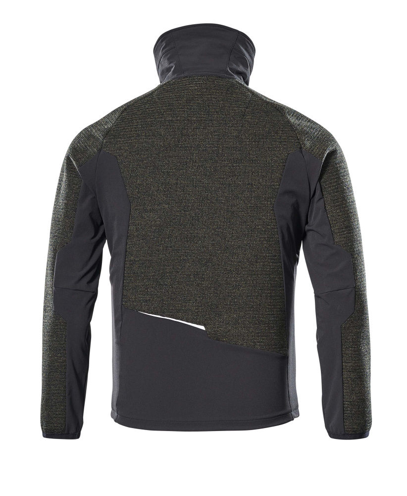 Strickjacke mit Reißverschluss ADVANCED Moosgrün/Schwarz M