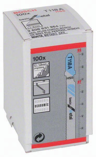 Stichsägeblatt T 118 A Gesamtlänge 92 mm Zahnteilung 1,1 1,5 mm 100