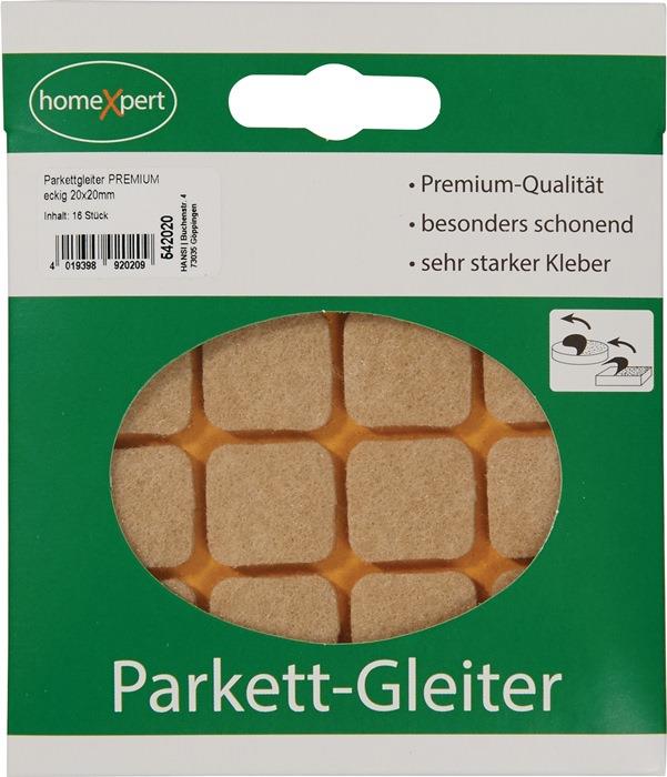 Parkettgleiter Premium selbstklebend 20 x 20 mm eckig 16 St.