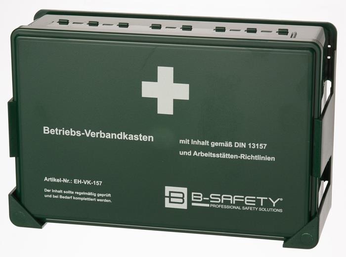 Betriebsverbandkasten DIN 13157 B270xH175xT90ca.mm grün B-SAFETY