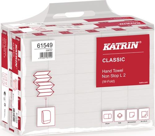 Falthandtuch Katrin Classic L 2 2-lag.weiß L.ca.240mm xB.ca.320mm 3000 Tücher/KT