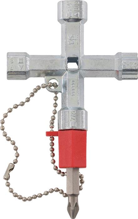 Schaltschrankschlüssel Doublehead Key 11 Funktionen mit Bitadapter SCHUEBO