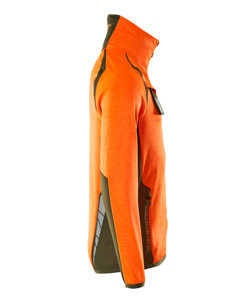 Fleecejacke ACCELERATE SAFE Hi-vis Orange/Moosgrün L