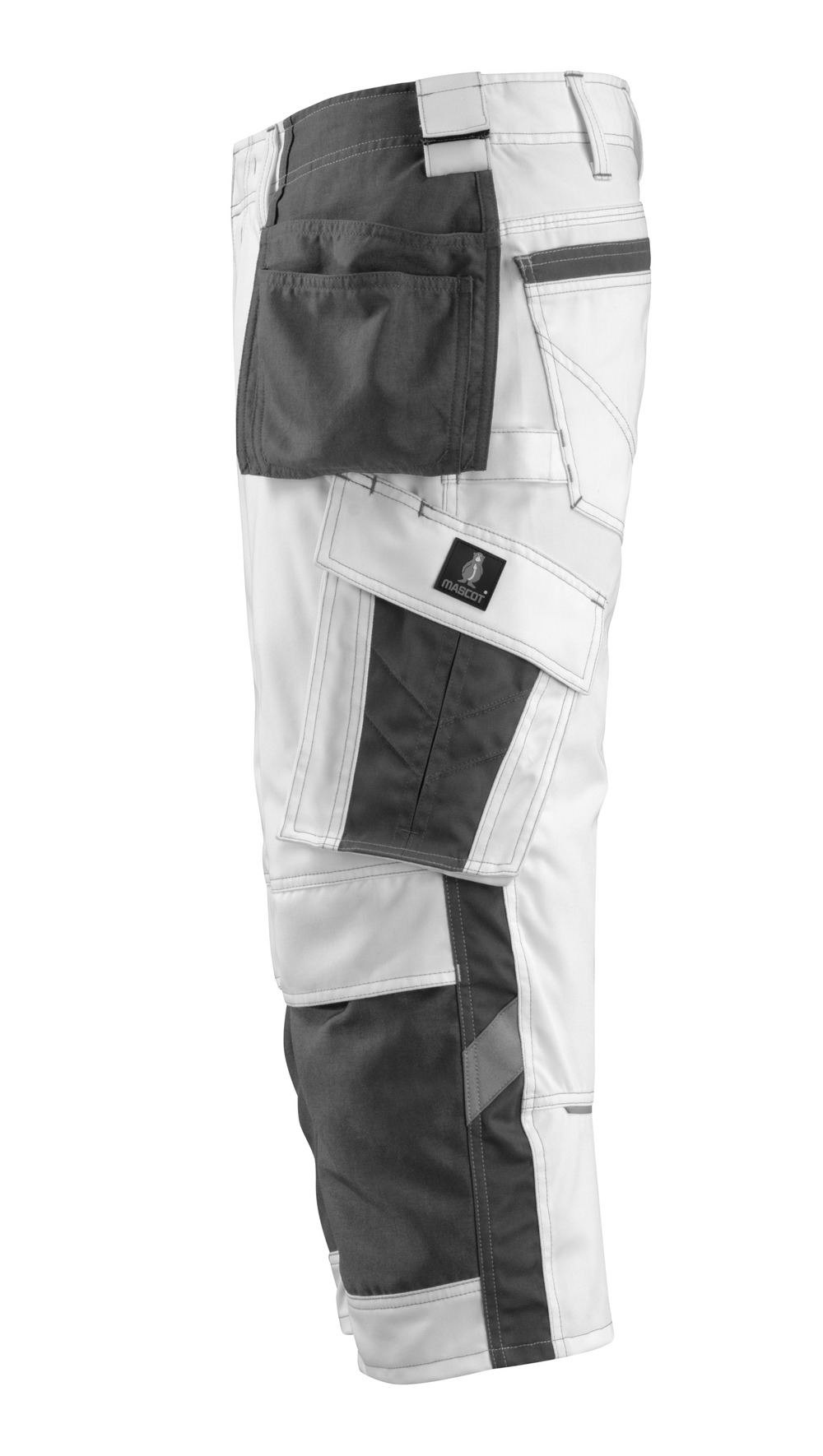 Dreiviertel-Hose mit Hängetaschen UNIQUE Weiß/Dunkelanthrazit C66