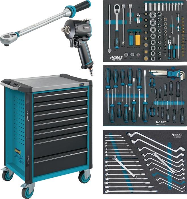 Werkzeugwagen 179NX-7/137 B785xT518xH1020mm 1000 kg 7 Schubladen 137-teilig Stahlblech HAZET
