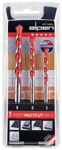 Bohrersatz Profi Multicut 3tlg.5,6,8mm rd.ALPEN