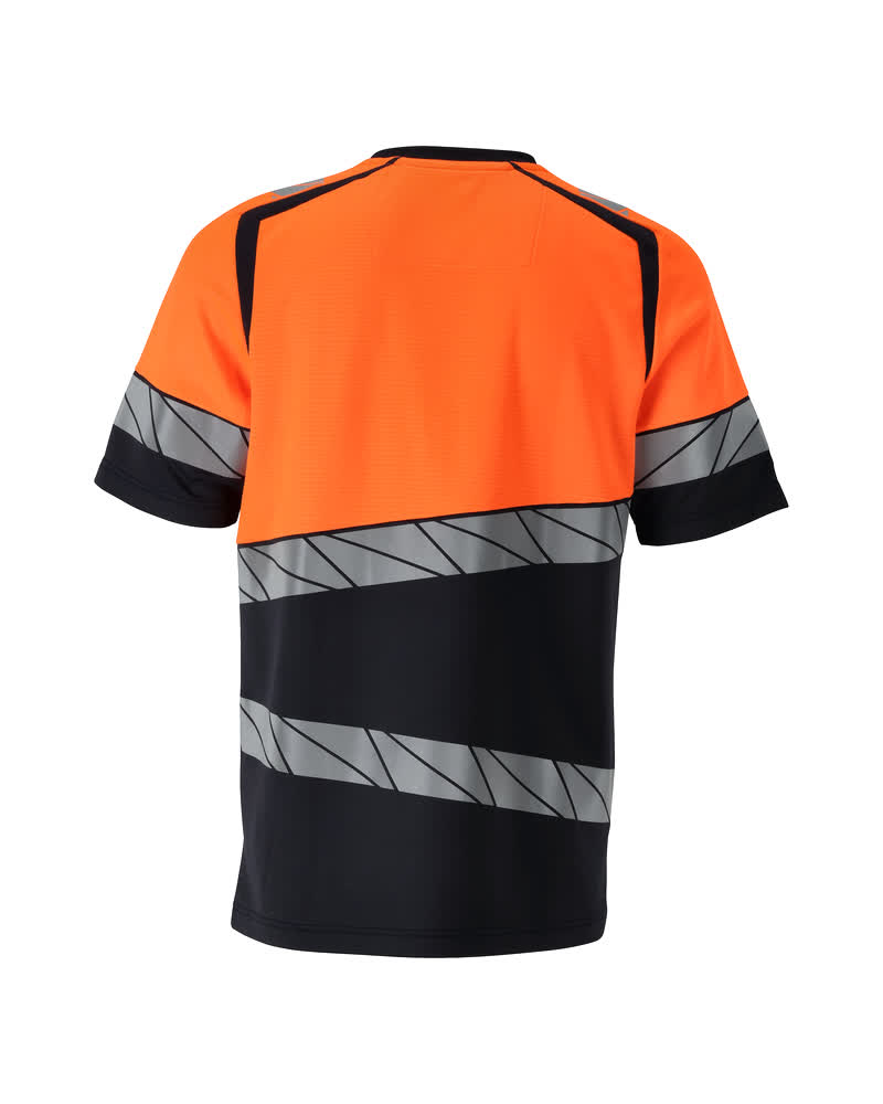 T-Shirt ACCELERATE SAFE Schwarzblau/Hi-vis Orange L