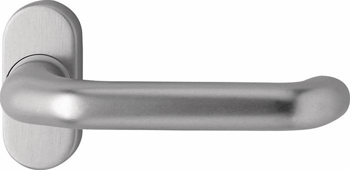 Feuerschutzdrückerlochteil gekröpft Vierkant 9 mm F1 / naturfarbig Aluminium 1300/2133