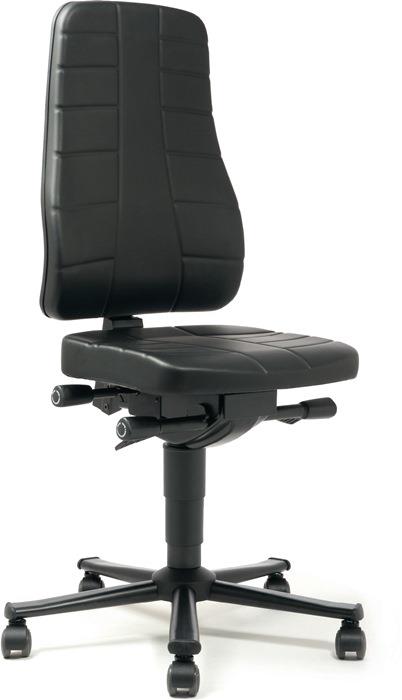 Arbeitsdrehstuhl Highline Rollen Kunstlederpolster schwarz 450-600 mm BIMOS