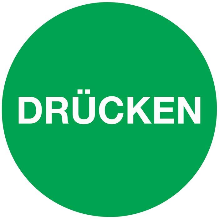 Türaufkleber Ø 50 mmLxB Drücken Folie selbstklebend