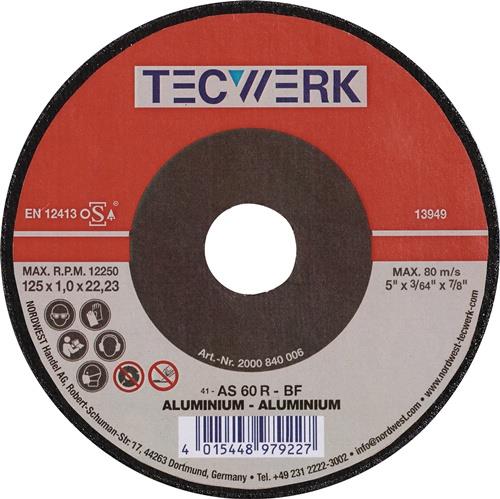 Trennscheibe ALU D125x1,6mm ger.Alu.Bohr.22,23mm TECWERK