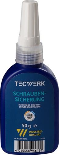 Schraubensicherung 50g hf.hv.rot DVGW Flasche TECWERK