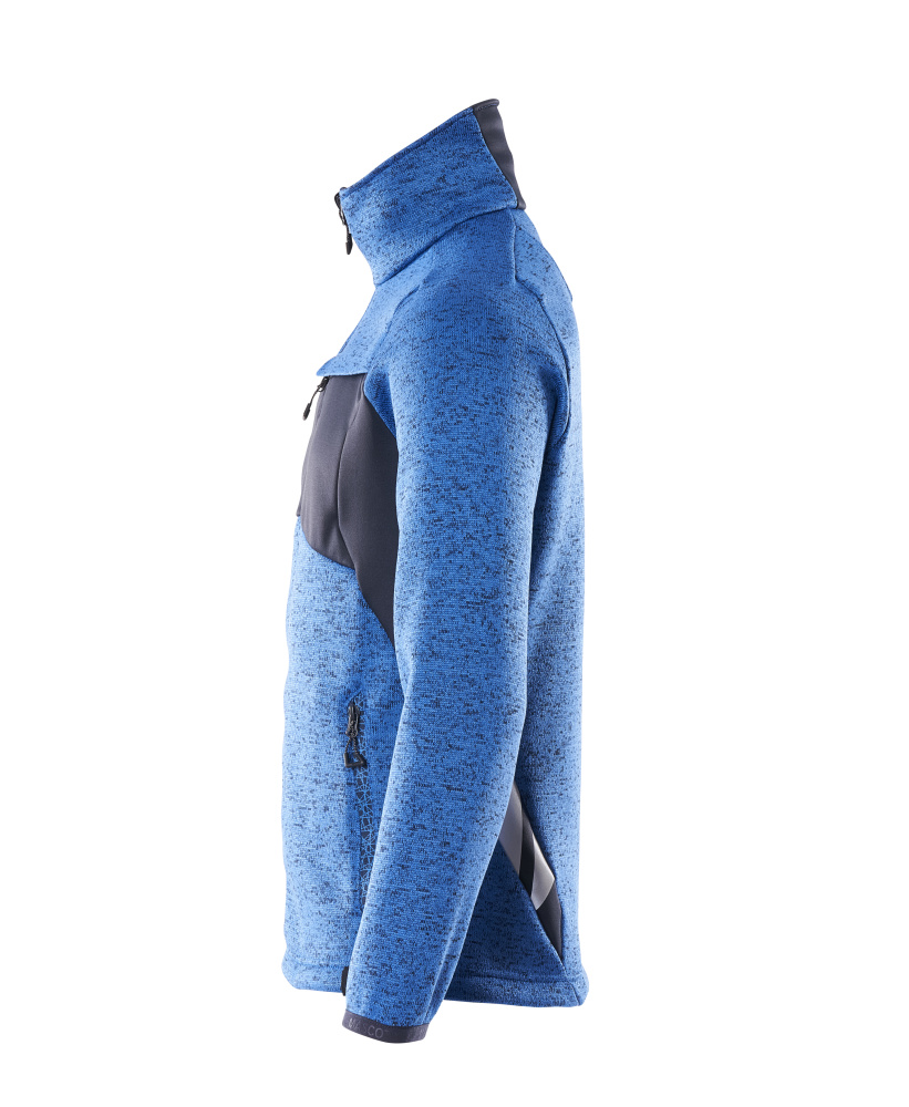 Strickpullover mit Reißverschluss ACCELERATE Azurblau/Schwarzblau XL