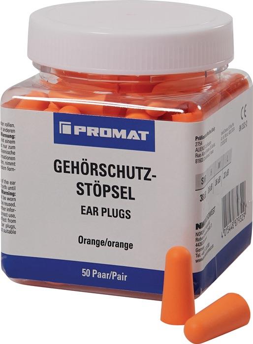 Gehörschutzstöpsel EN 352-2 SNR 38 dB 50 Paar / Kunststoffdose PROMAT