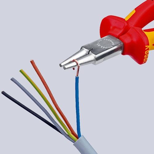 Rundzange L.160mm Zange verchr.VDE Mehrkomp.-Hüllen KNIPEX
