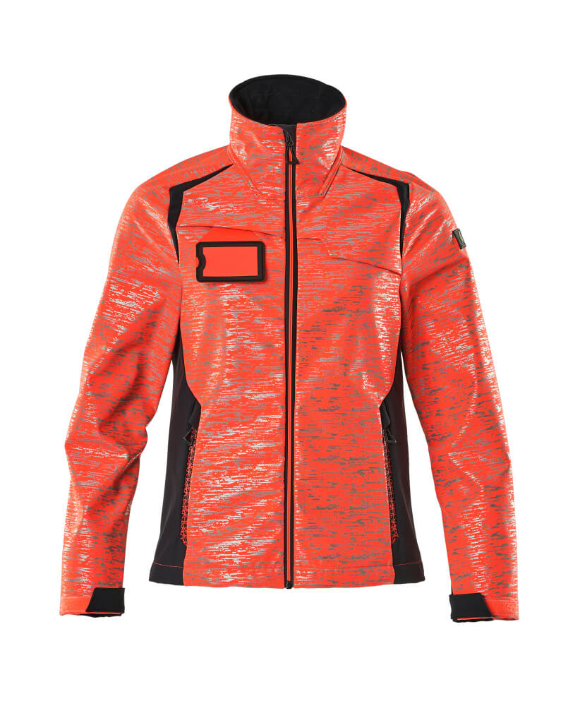 Damen-Passform Softshelljacke ACCELERATE SAFE Hi-vis Rot/Schwarzblau 4XL