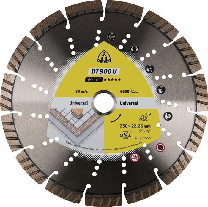 Diamanttrennscheibe DT 900 U Special KLINGSPOR 230 mm 2,6 mm 6600 min-¹