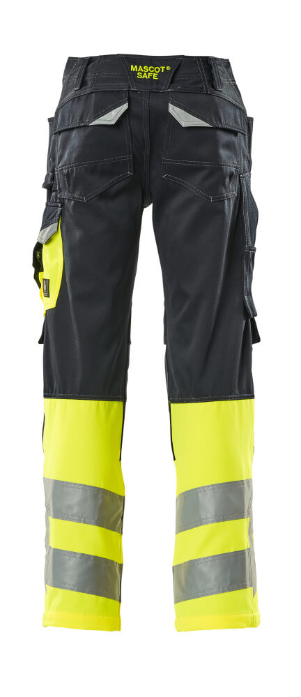 Hose mit Knietaschen SAFE SUPREME Schwarzblau/Hi-vis Gelb 82C48