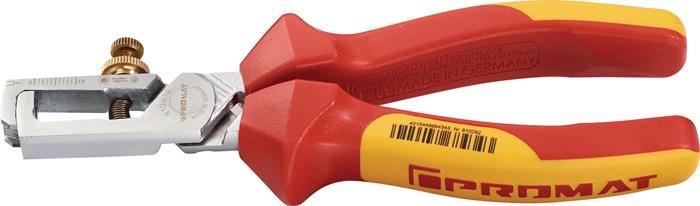 Abisolierzange Länge 160 mm VDE verchromt Mehrkomponenten-Hüllen mit Öffnungsfeder PROMAT